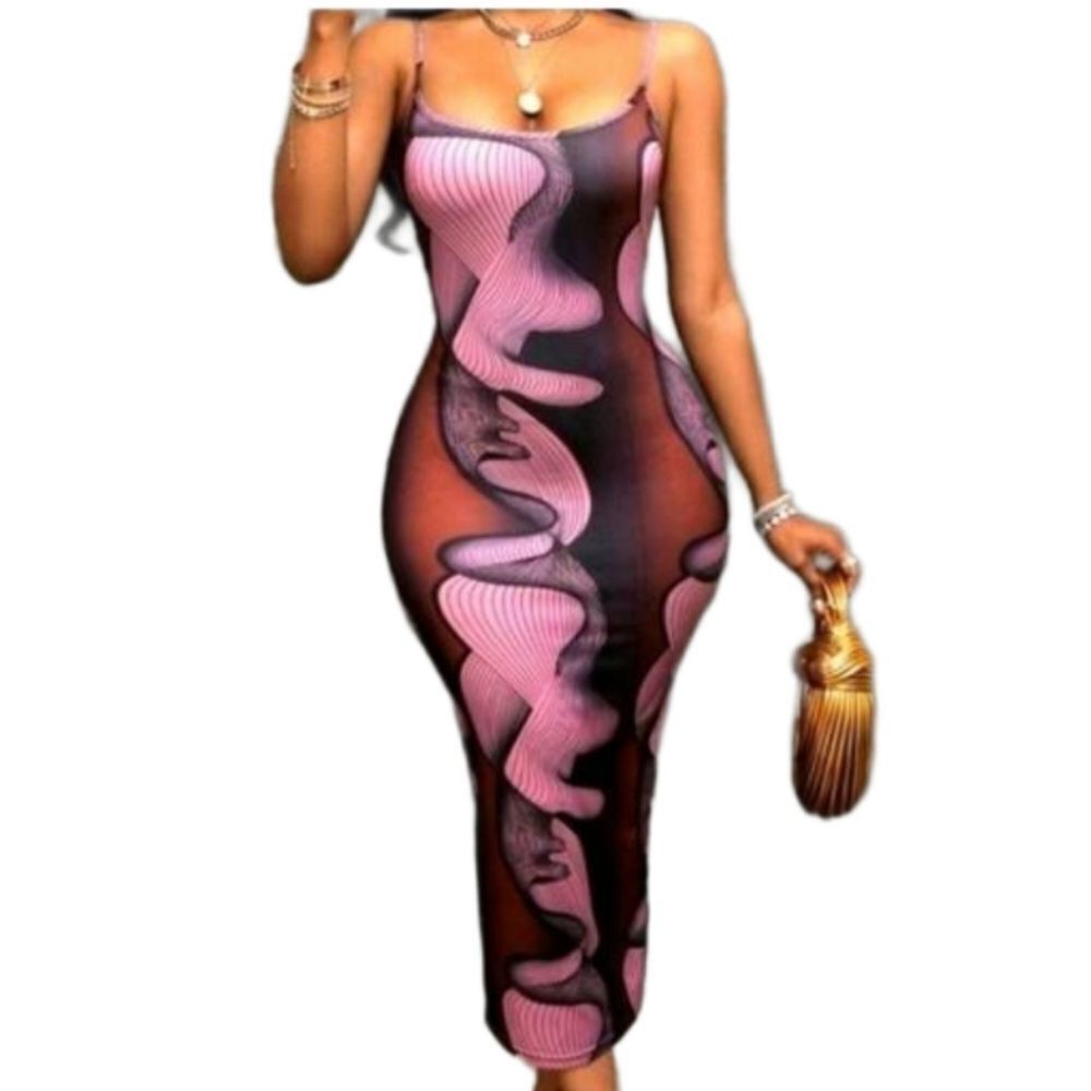 Abstract beautiful spaghetti strap dress